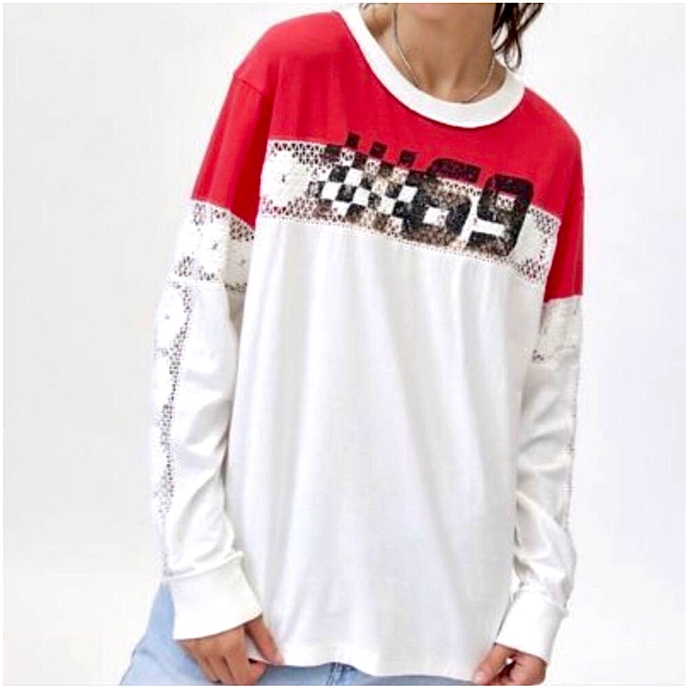 BDG Rugby Spliced Long Sleeve Top